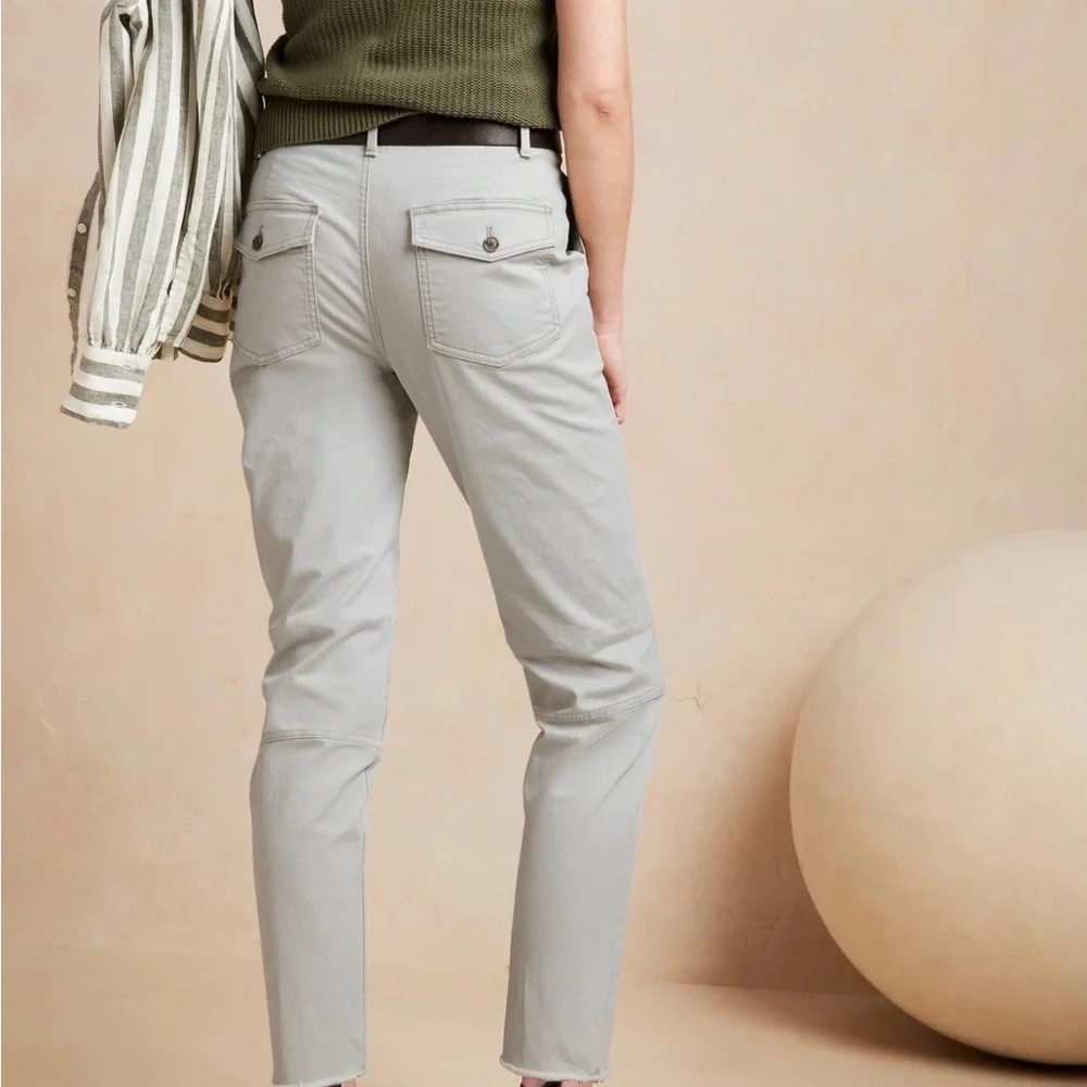 Banana Republic Utility Girlfriend Chino Ankle Pants New Eclipse Coal Size 10
